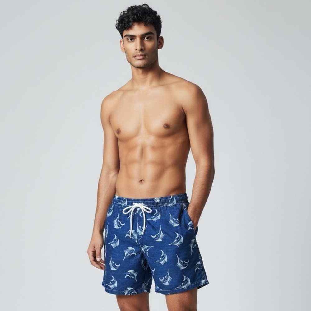 OLD NAVY men’s navy swim trunks excellent condition large